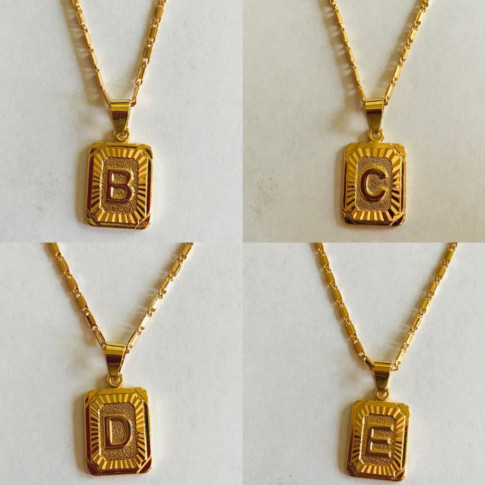 18k gold filled unisex initial Necklaces